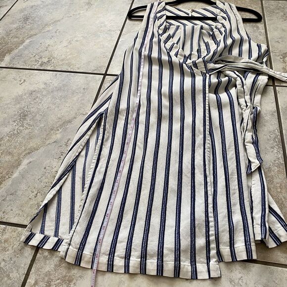 Free People Tuxedo Stripe Wrap Blue And white Top Size XS - Picture 7 of 9